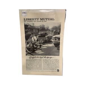 Vintage 1961 Liberty Mutual Obey Stop Sign Paperboy Ad Advertisement